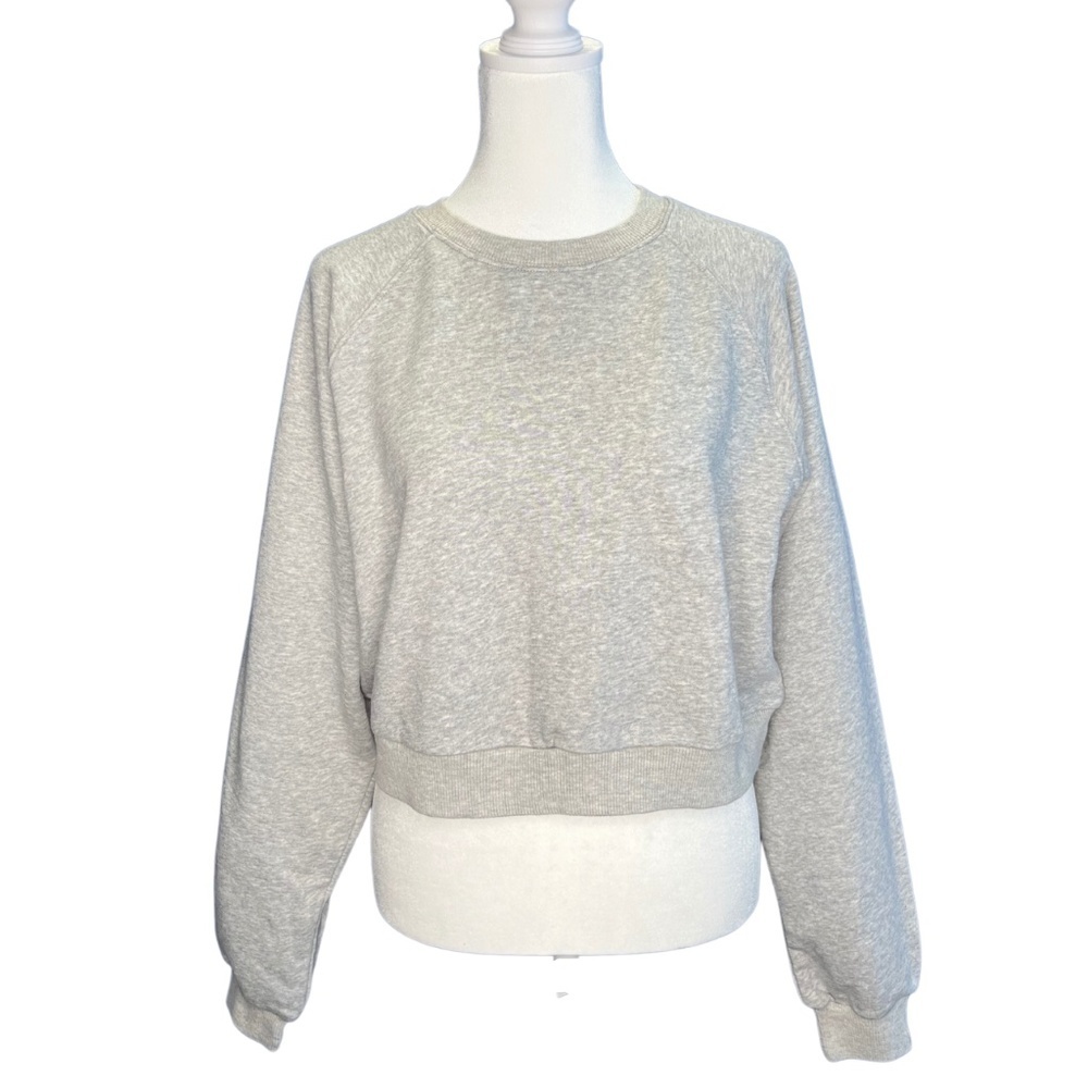 Gray Cropped Crewneck Pullover NWT